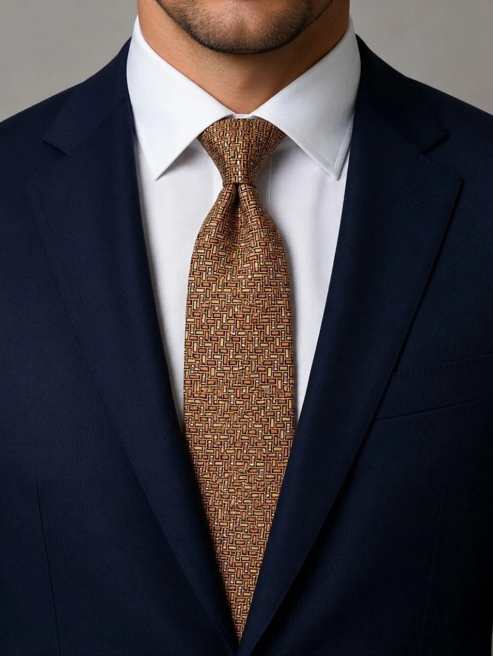 Robert Talbott Carmel Hand Sewn Silk Tie Medallion Gold Black USA
